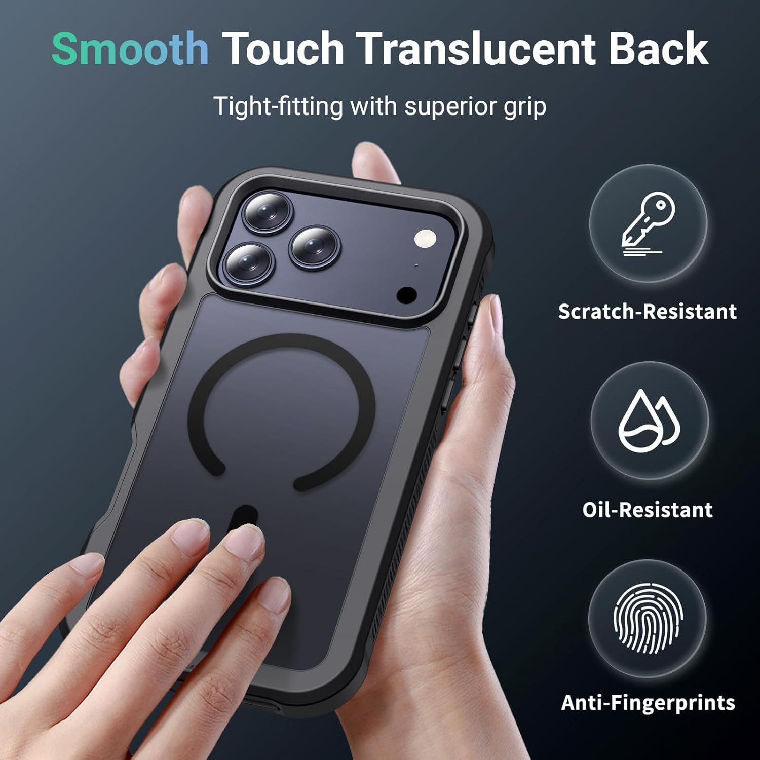 jaroco Magnetic for iPhone 17 Pro Case, [Compatible with MagSafe][Military Grade Drop Protection][Heavy Duty Protection][Non-Slip][Shockproof] 2-Layer Durable Bumper Phone Case 6.3''-Black