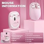 YUNZll C1 Silicone Wireless Mouse, Tri-Mode 2.4G/USB-C/Bluetooth Mouse, 4800 DPI Optical Tracking, 6 Adjustment Levels,Customize Mice for Laptop, Computer, iPad, MacBook (Pink)