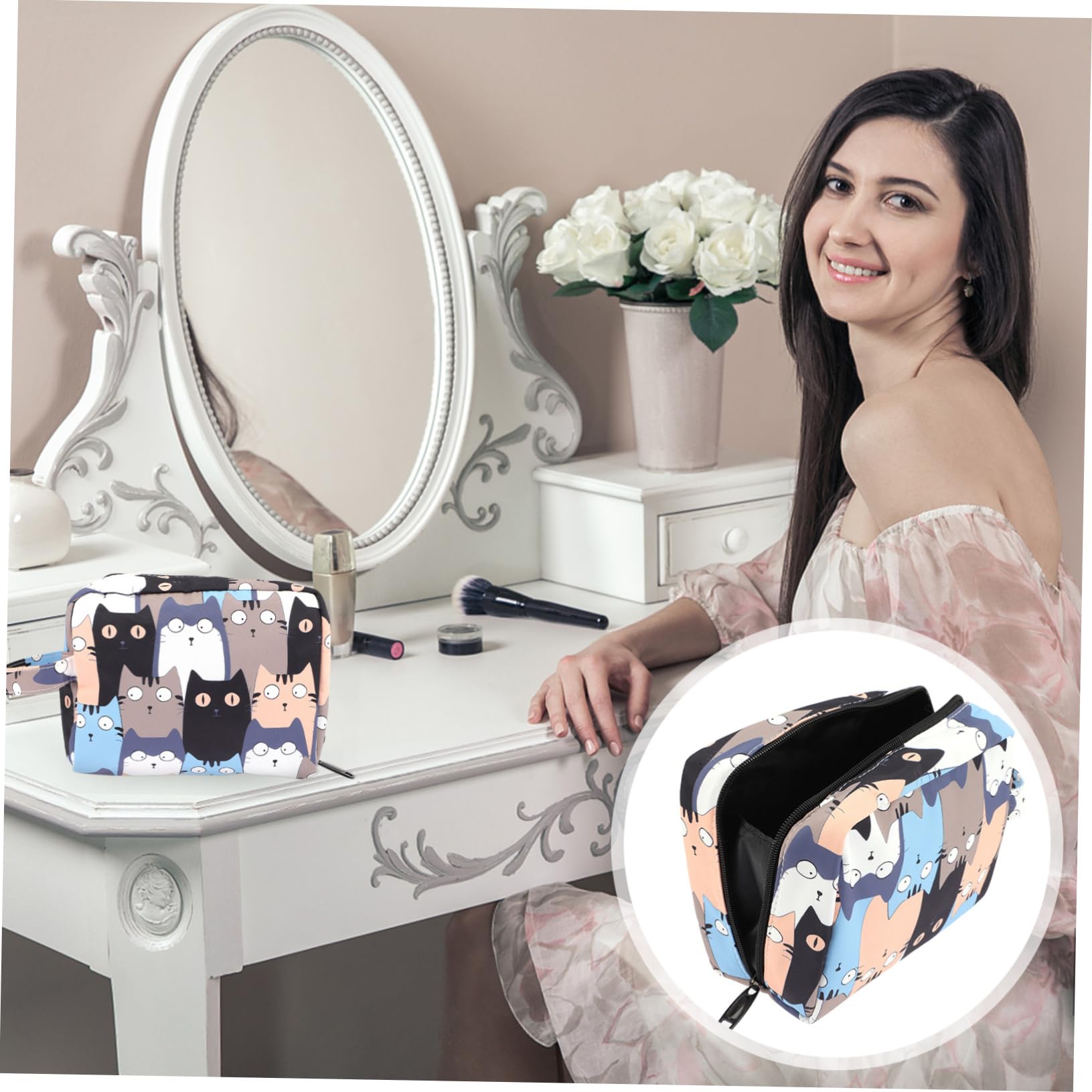 FRCOLOR 3-teilige Reisetasche Make-up-Tasche Für Damen Kulturbeutel Kosmetiktasche Für Damen Reißverschlusstasche Für Geschäftsreisen