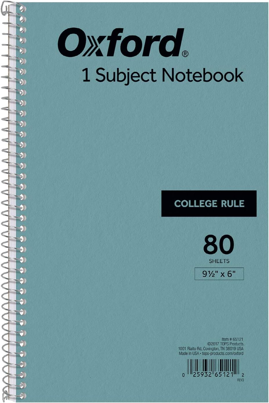 Oxford Kraft Cover Notebook, 9.5 x 6 Inches, College Rule, 80 Sheets Each, Blue Covers, Box of 24 (65121)