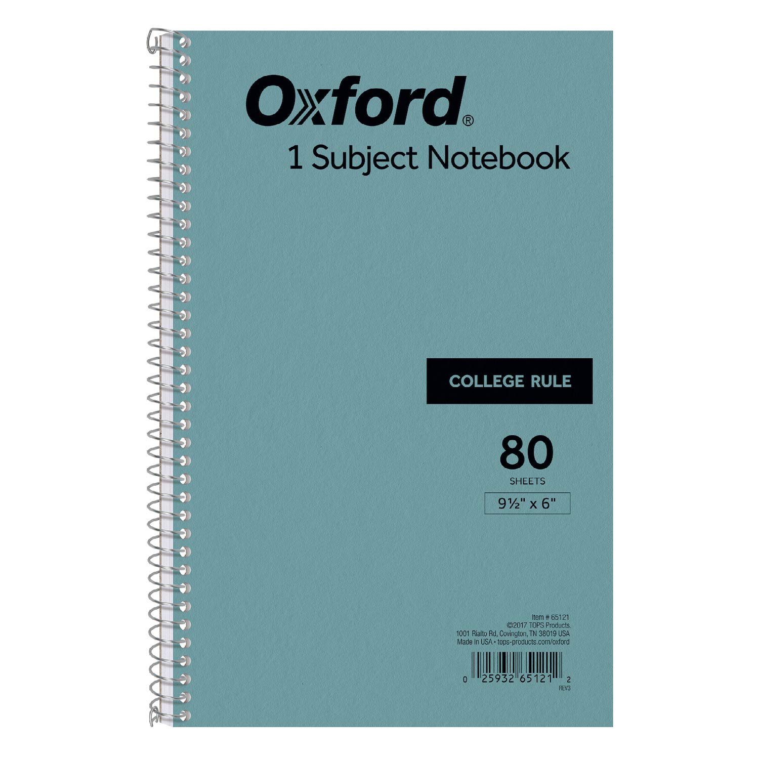 Tops - Cuaderno de tapa kraft, 9.5 x 6 pulgadas, regla universitaria, 80 hojas cada uno, tapas azules, caja de 24 (65121)
