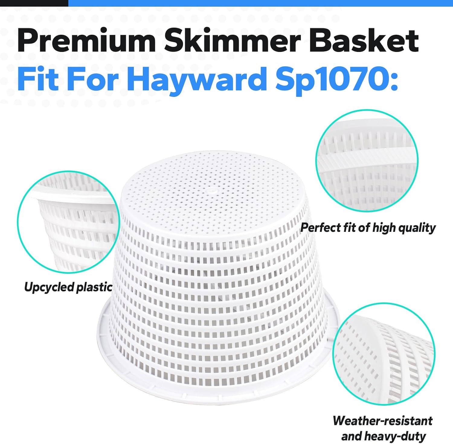 ChangTa 8 Inch Pool Skimmer Basket for Inground Pools,Replacement for Hayward SP1070 SP1070E Skimmer Basket & Pentair U-3 08650-0007 Pool Basket, Pool Strainer Basket with Handle Replace B9 B-9,2PC