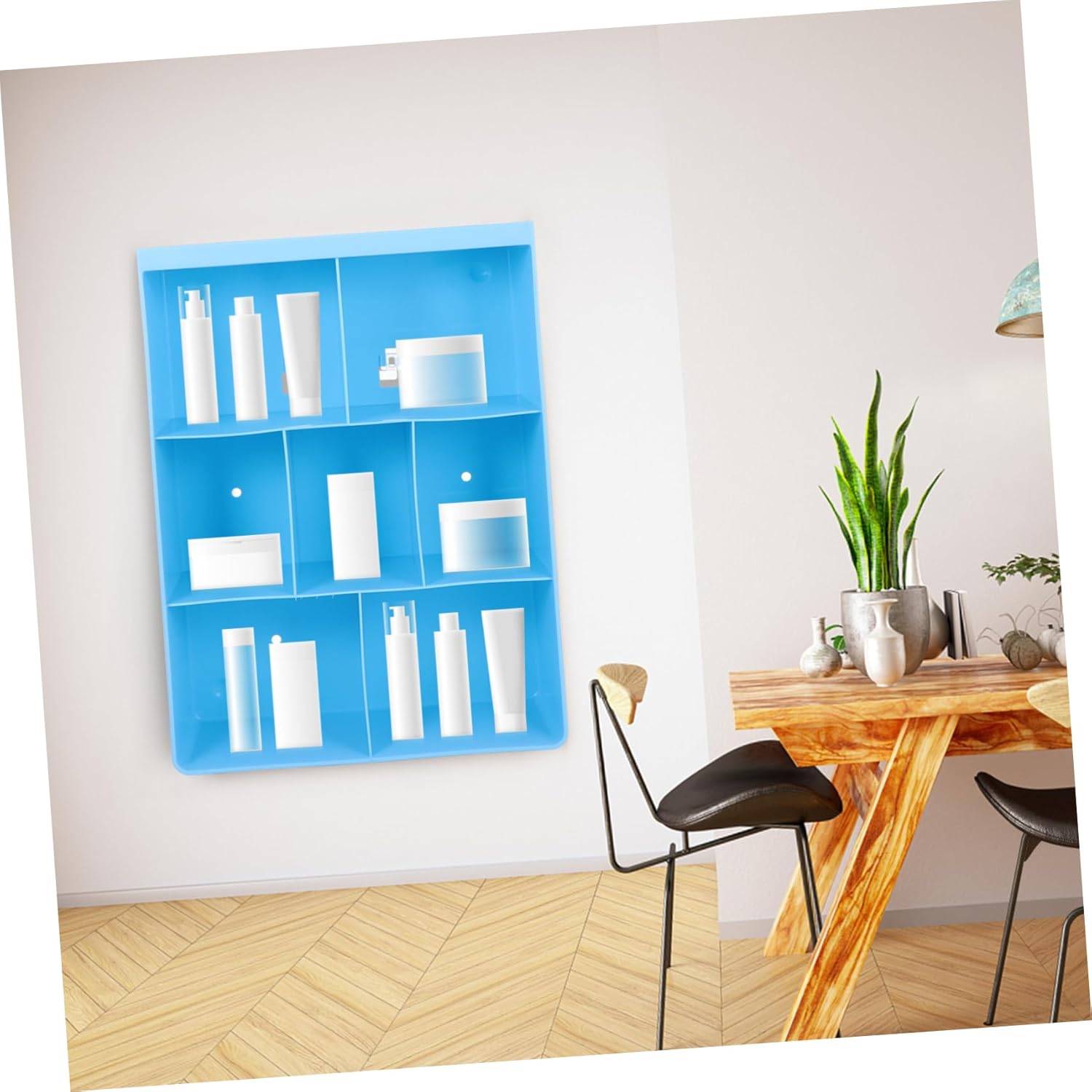 Wall Mounted Storage Rack Nail Free Shelf for Bathroom and Kitchen Multifunctional Plastic Organizer Compartments for Cosmetics and Household Items