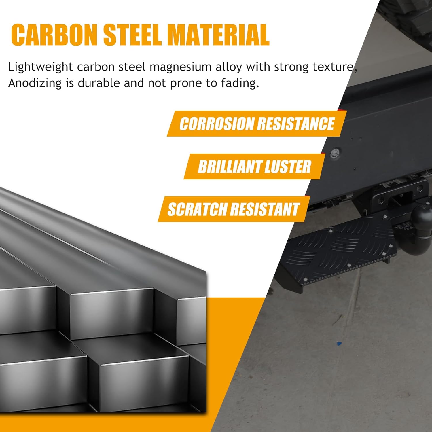 Car Towing Hitch Steps Compatible with INEOS Grenadier 2022-2025 Rear Bumper Hinge Pedal Step,Hitch Armor Step Bumper Guard Protector with Pin Lock and Stabilizer