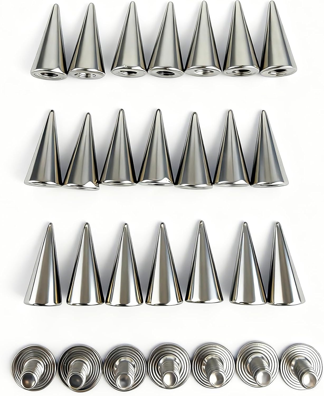 RogueMetaV Punk Rock Rivets for Jackets & DIY Crafts - Solid Alloy Spike Studs - Create Custom Punk Gear - Perfect for Leather Decorations Cothing Jackets Boots, Bags, Guitar Straps Craft
