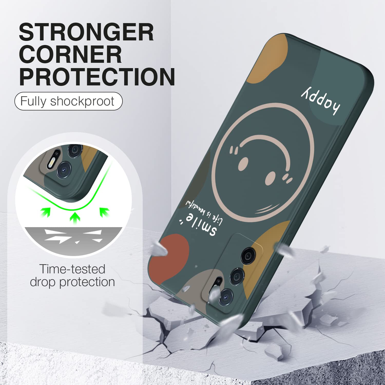 XINYEXIN Cover per Oppo Reno8 Pro (Reno 8 Pro 6.7), Custodia per Telefono in TPU Antiurto dal Design Bordo Dorato Slim Fit Silicone Case - Bianco