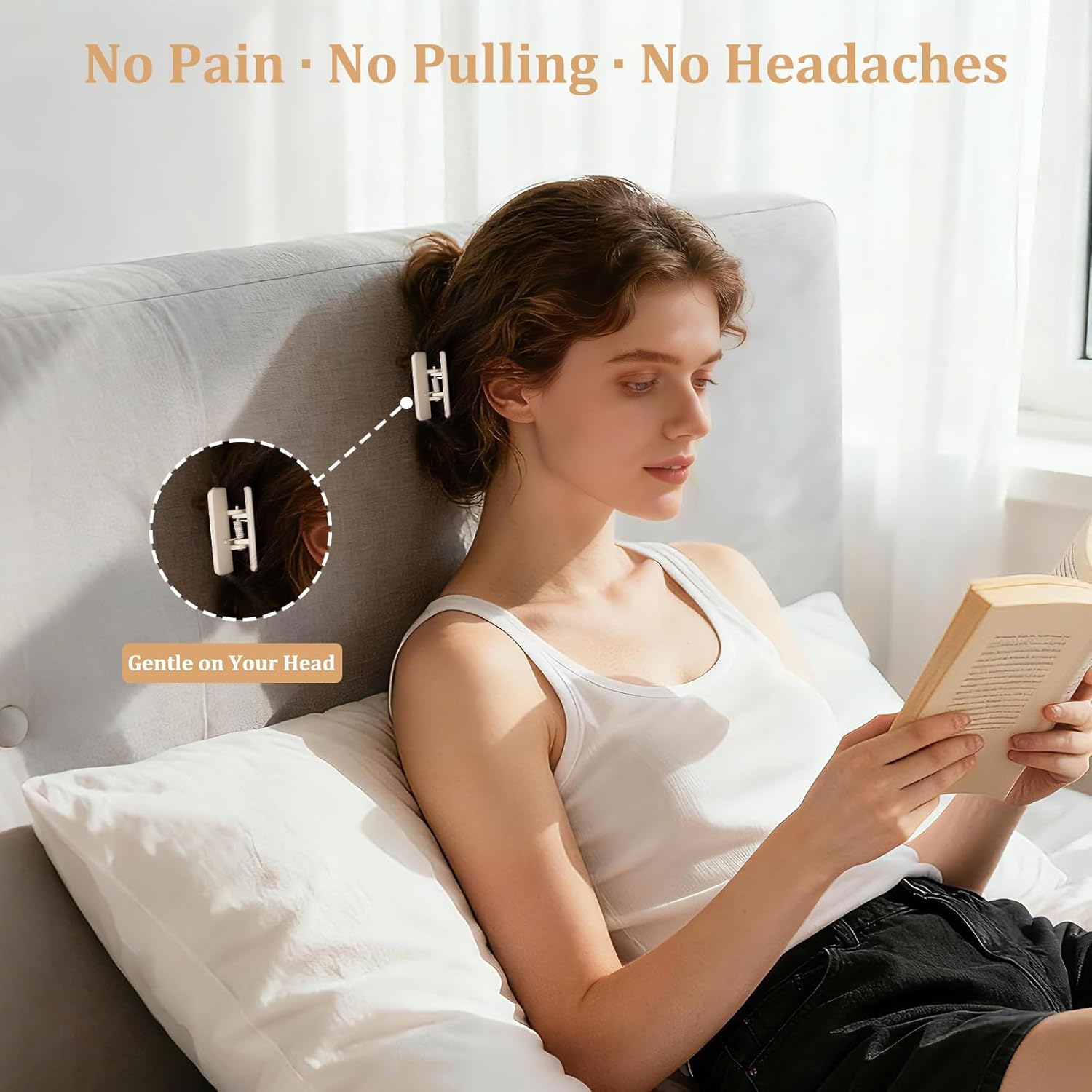 8 Pack Flat Hair Claw Clips for Women - Large Claw Clips for Thin Thick Hair, Strong Hold Hair Barrettes Accessories - Image 7