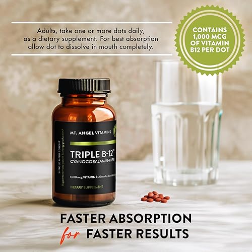 Miniatura 7 de Mt. Angel Vitamins - Triple B-12 puntos, apoya el sistema nervioso y la producción de energía (90 puntos)