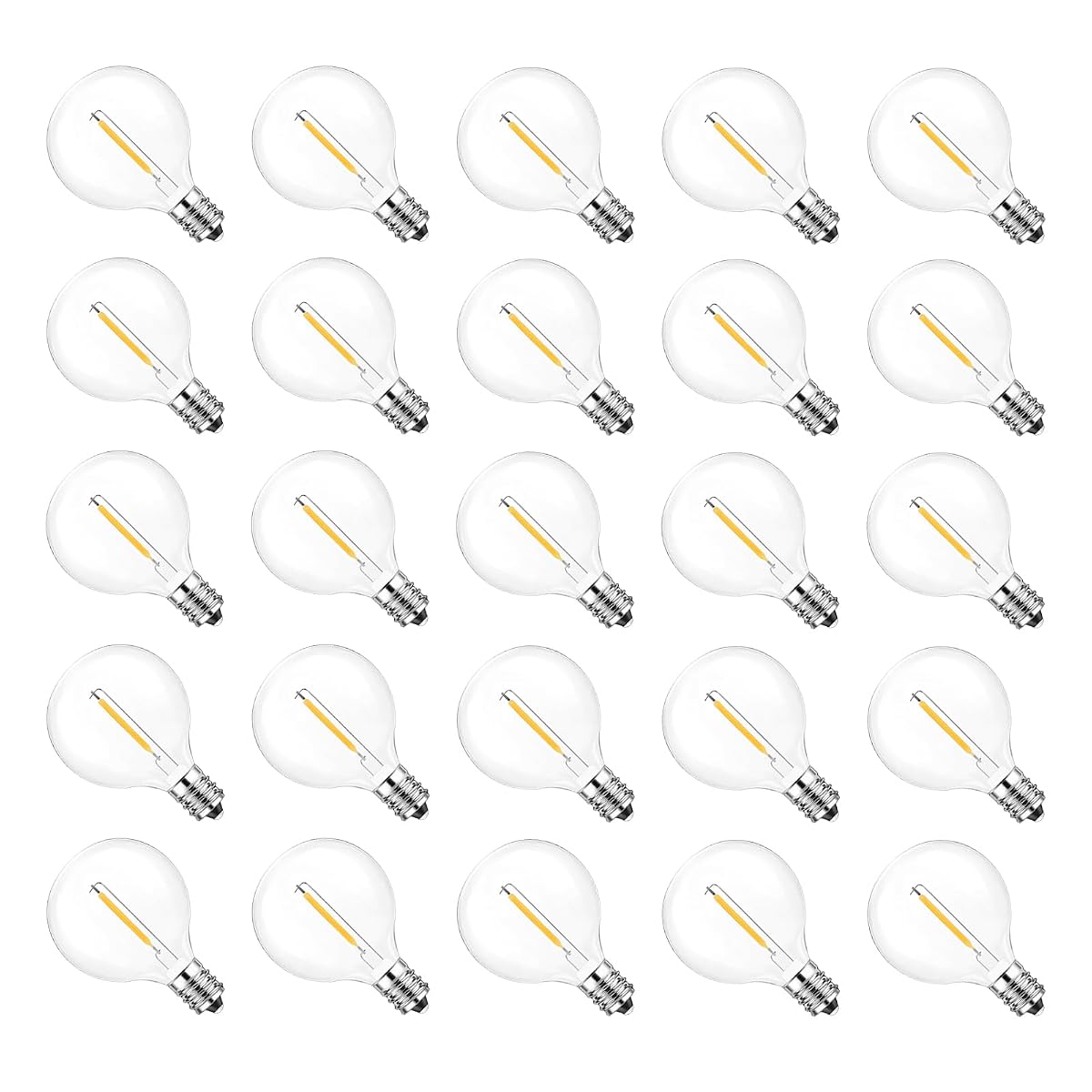 Jslinter 25Pack G40 LED String Light Bulbs Replacement, 1W(11W Equivalent),