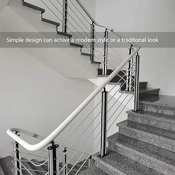 Generic Balcony PVC Railings, Home Railing Column Sets, Indoor Loft Carbon Steel Columns, Villa Garden Restaurant Railing Columns, 100cm/39.4in, EAUBABDDU-100CM/39.4IN