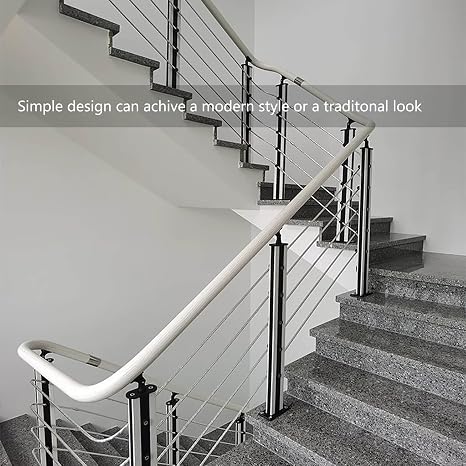 Generic Balcony PVC Railings, Home Railing Column Sets, Indoor Loft Carbon Steel Columns, Villa Garden Restaurant Railing Columns, 100cm/39.4in, EAUBABDDU-100CM/39.4IN
