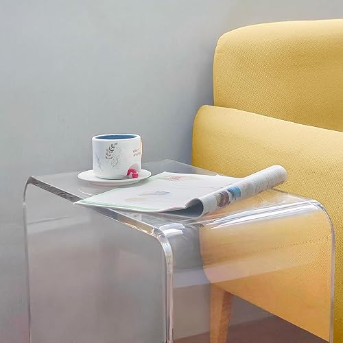 Miniatura 10 de TPZLRN Mesa auxiliar de acrílico mesa auxiliar de acrílico transparente para sala de estar y dormitorio