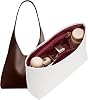 Doxo Brooklyn 28 Bag Organizer Insert, Waterproof Purse Organizer Insert for Coach Brooklyn Shoulder Bag 28, Lightweight Tote Bag Insert with 5 Compartments Zipper Pocket Elastic Holder (White Merlot)