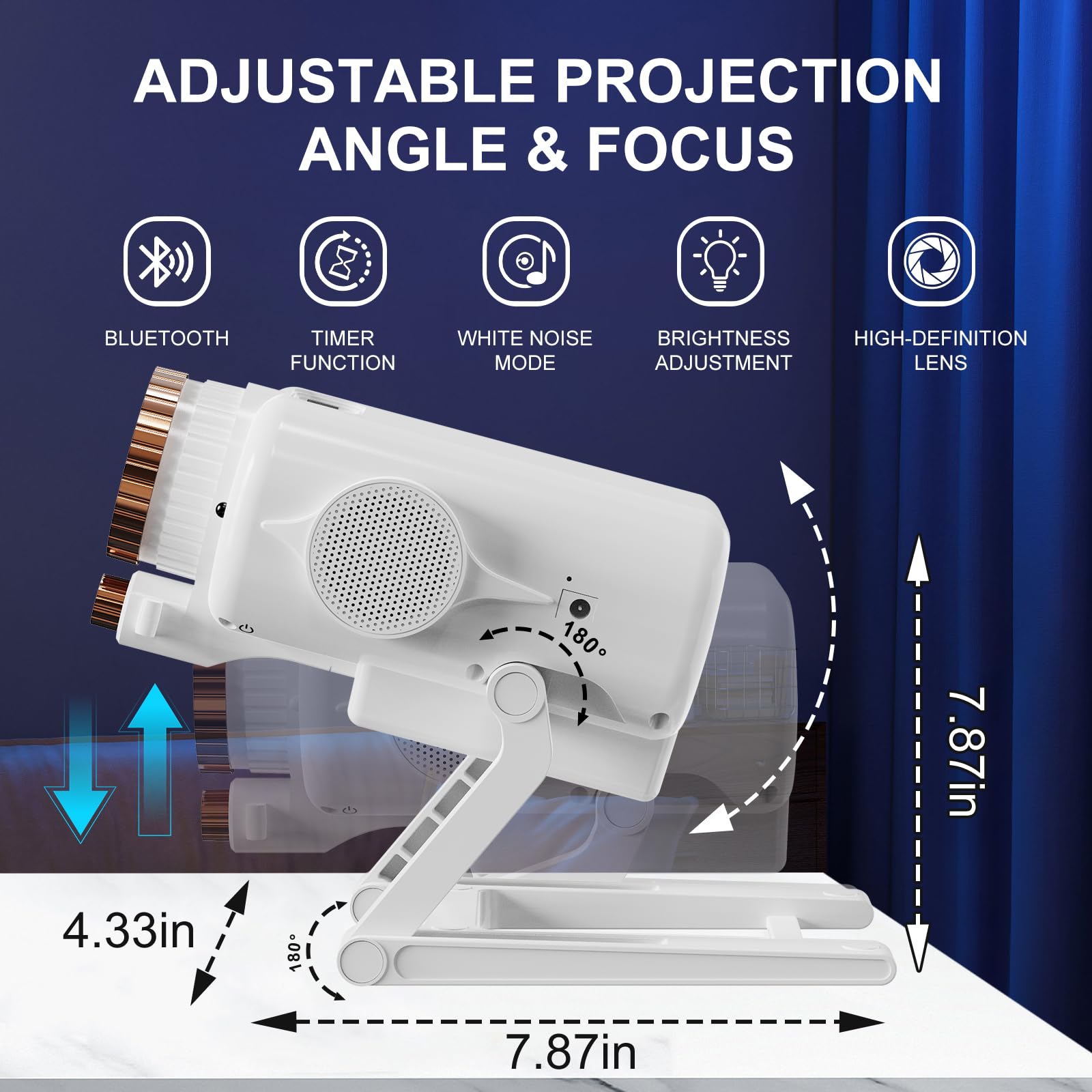 Planetarium projektor gwiazdek 3D, wbudowany 60 trybów scen, głośnik Bluetooth i pilot zdalnego sterowania, projektor gwiazd do salonu, sypialni, idealny prezent dla dzieci i dorosłych