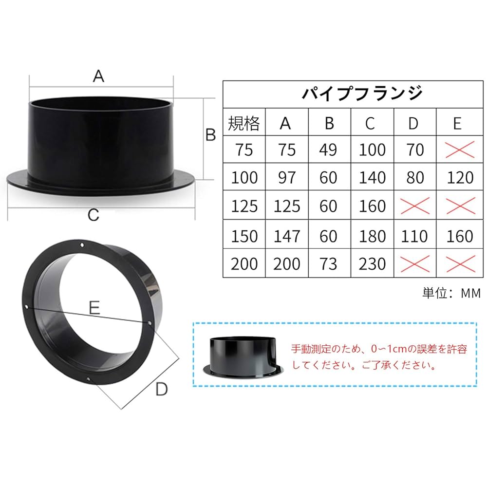 Amazon | ストレートパイプフランジ TiCoast ダクトコネクター