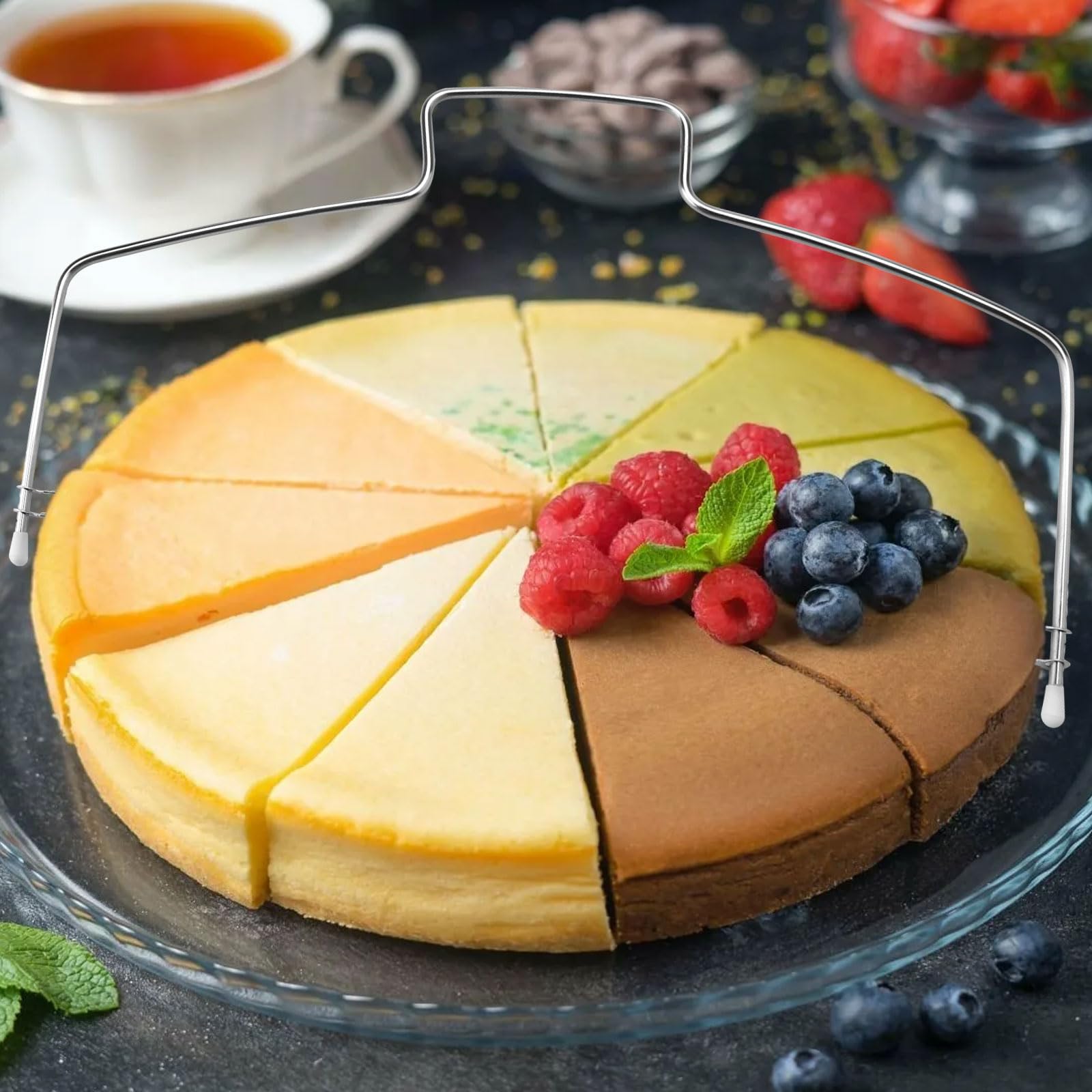 Coupe-gâteau En Acier Inoxydable - 6, 9 Ou 10 Parts égales - Pour Gâteaux, Pizzas, Cheesecakes - Idéal Maison, Café, Fêtes - 9