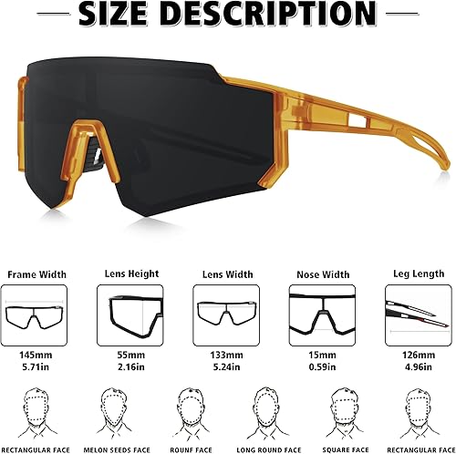 Miniatura 129 de STORYCOAST Lentes de sol deportivos polarizados para hombres y mujeres, para conducir, pesca, ciclismo, bicicleta de montaña, protección UV400