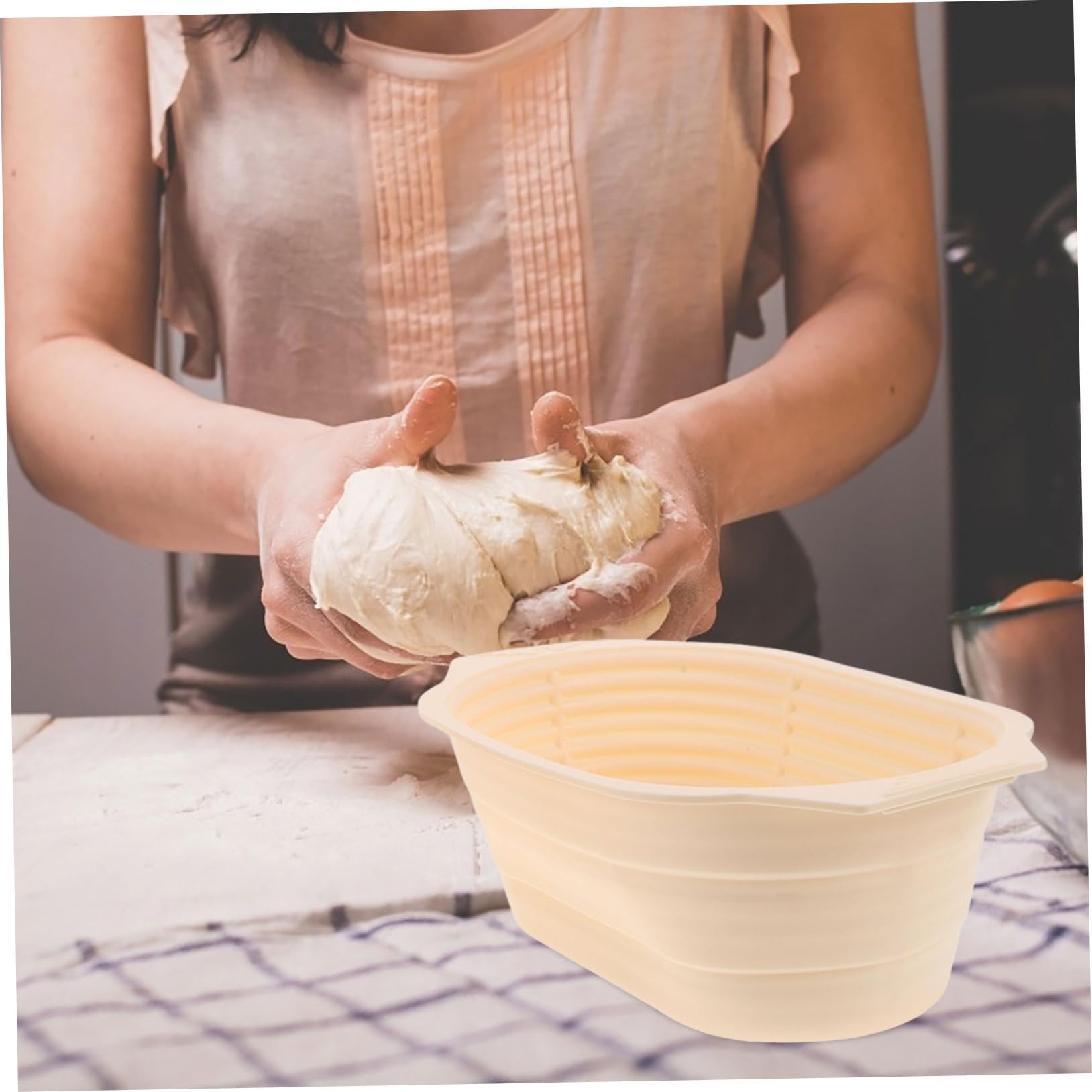 Cesta Banneton Redonda de Silicona para Fermentar Pan, 1 Juego