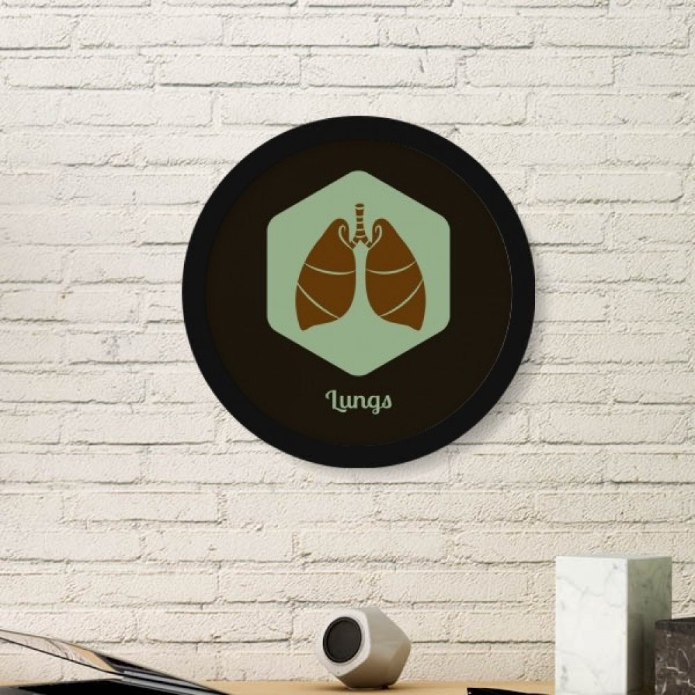 Cadre photo poumon avec image ronde noire et sticker mural DIYthinker pour déco maison