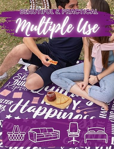 Miniatura 5 de Huglanket Manta de franela para usar como regalo de cumpleaños, 50 x 65 pulgadas, acolchar es mi felicidad