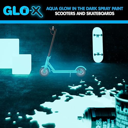 Miniatura 8 de Pintura en aerosol azul que brilla en la oscuridad (10.6 onzas) Pintura en aerosol transparente que brilla en la oscuridad - Acrílico activado por