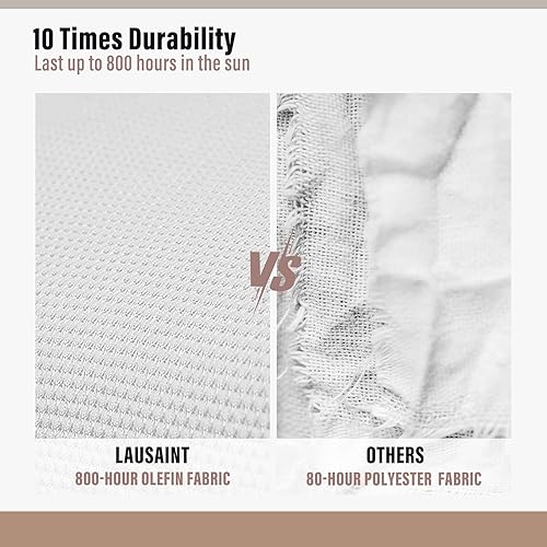 Miniatura 3 de LAUSAINT HOME Juego de 3 piezas de bistró para patio, juegos de muebles de mimbre para exteriores con 2 sillas anchas y mesa auxiliar, juego de