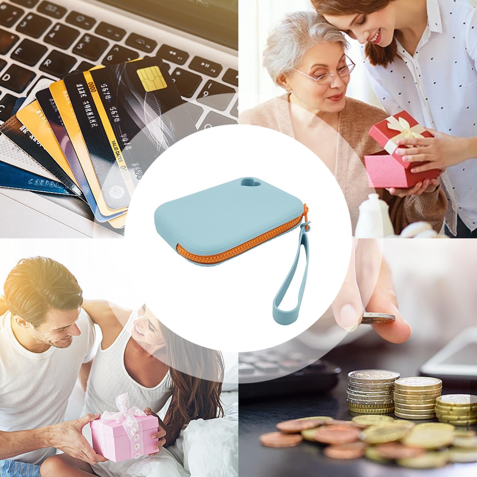 Custodia per Cuffie - Borsa Quadrata in Silicone, Impermeabile, per Cavi | Organizer Portatile per Trucchi, Portachiavi, con Cerniera, Accessori multifunzionali per Donne e Ragazze (4,72x0,96x3,54 po