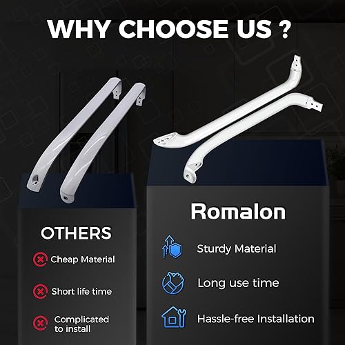 Miniatura 5 de Romalon WR12X22148 - Juego de manijas de puerta de refrigerador para GE, refrigerador, congelador, repuesto WR12X20141 PS9864030 AP5949272