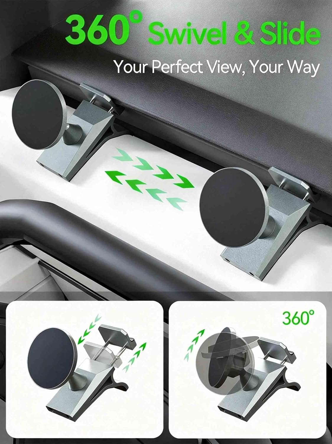 Cybertruck Phone Mount, Magnetic Phone Car Air Vent Holder for Tesla Cybertruck (2024 & Later Models) – 360° Adjustable Mag-Safe Compatible Dashboard Mount for Tesla Cyber Truck Accessories
