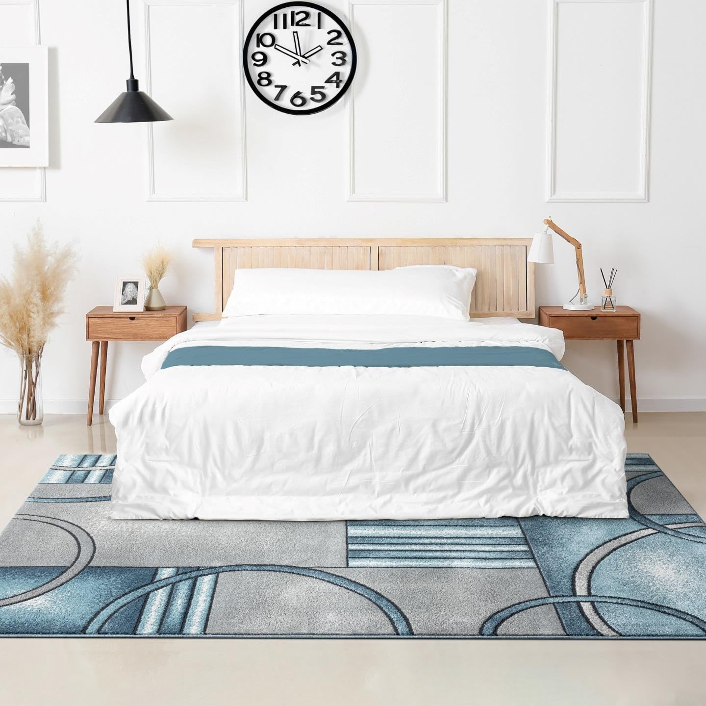 LUXE WEAVERS Art Deco Geometric Blue 5x7 Area Rug