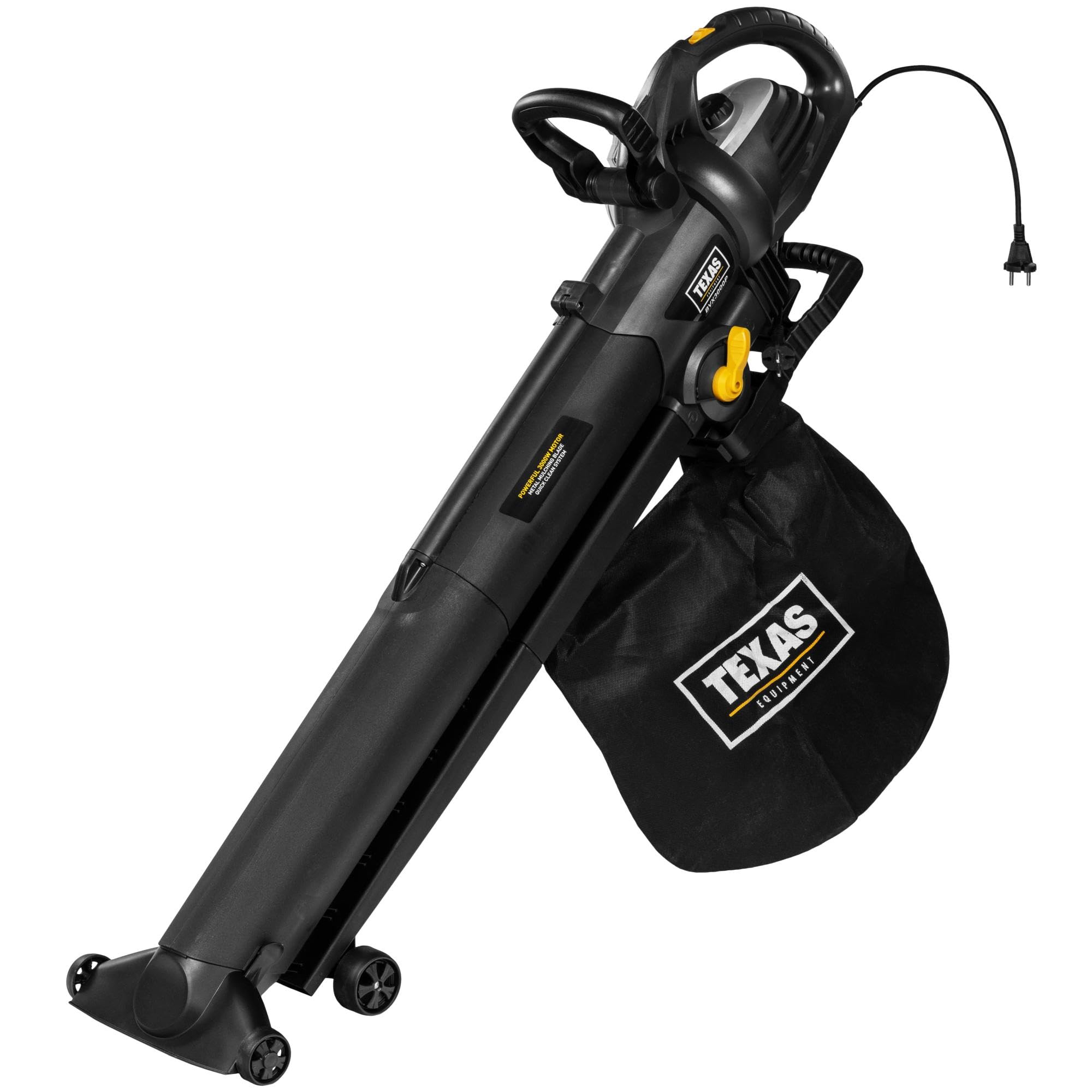 Souffleur aspirateur broyeur de Feuilles électrique 3000W 840m3/h Couteau Aluminium TEXAS BVX3000P