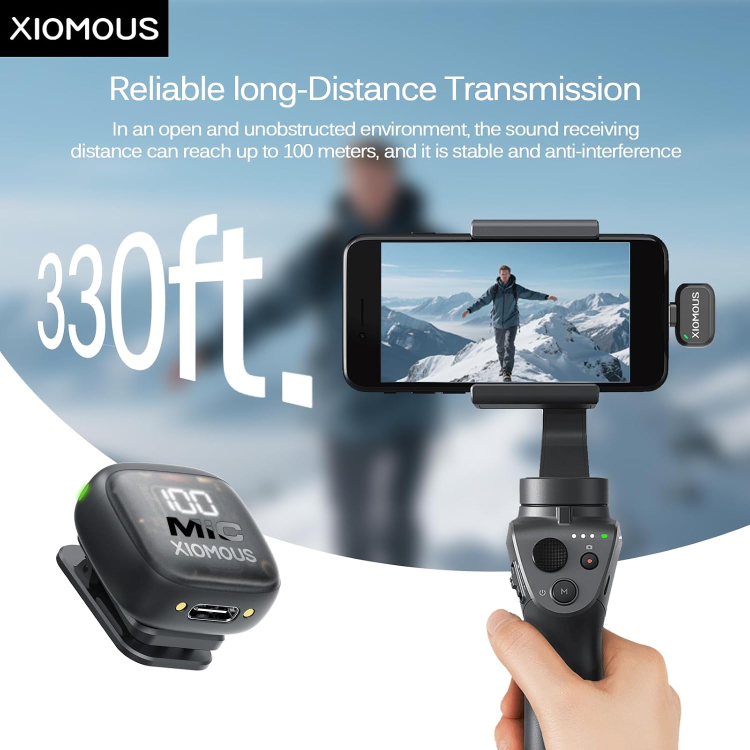 Wireless Lavalier Microphone for iPhone & Android, Dual Wireless Lapel Mic with USB-C & Lightning Adapters, AI Noise Cancelling, 330FT Range, 16H Battery for Video Recording, TikTok, YouTube, Podcast