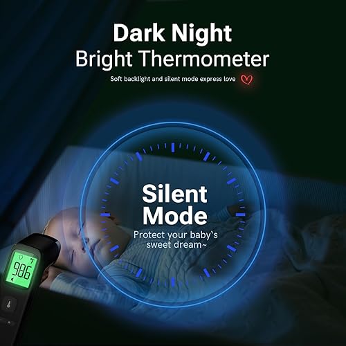 Miniatura 4 de Termómetro de frente y oído para adultos y niños, termómetro rápido y preciso con alarma de fiebre, lectura 1S y modo silencioso, fácil de usar para