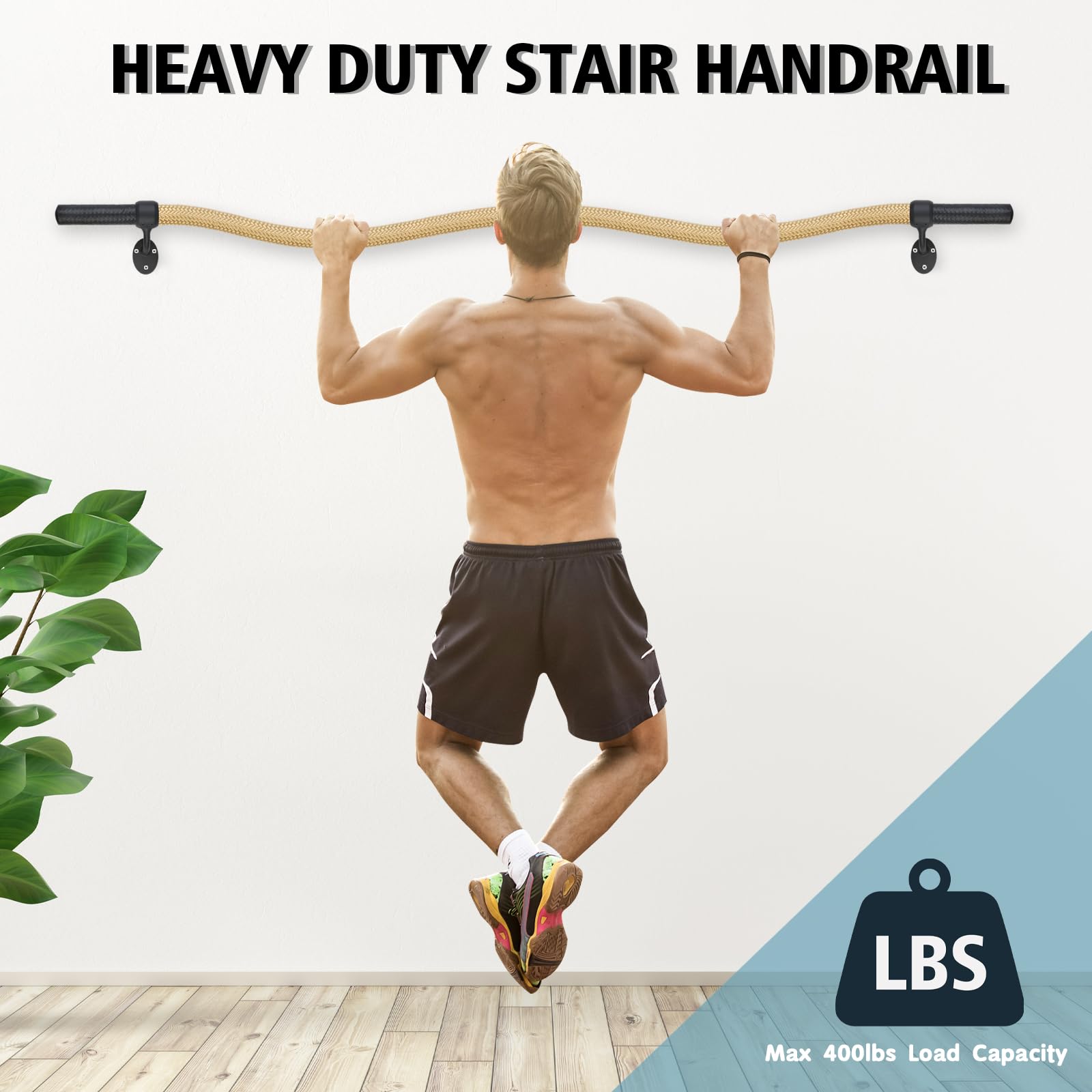 Snapklik.com : Rope Stair Railing 1.5 Inch Round Hand Rails For Indoor ...