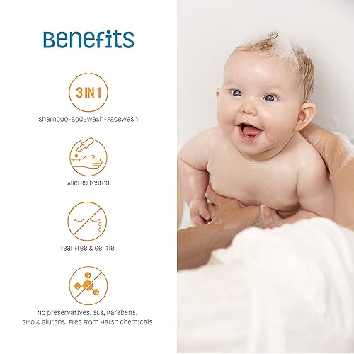 Miniatura 2 de Nature's Baby 3 in 1 Baby Shampoo, Body Wash and Face Wash, Formulated for Problem and Sensitive Skin, No Sulfate or Artificial Fragrances, Vanilla