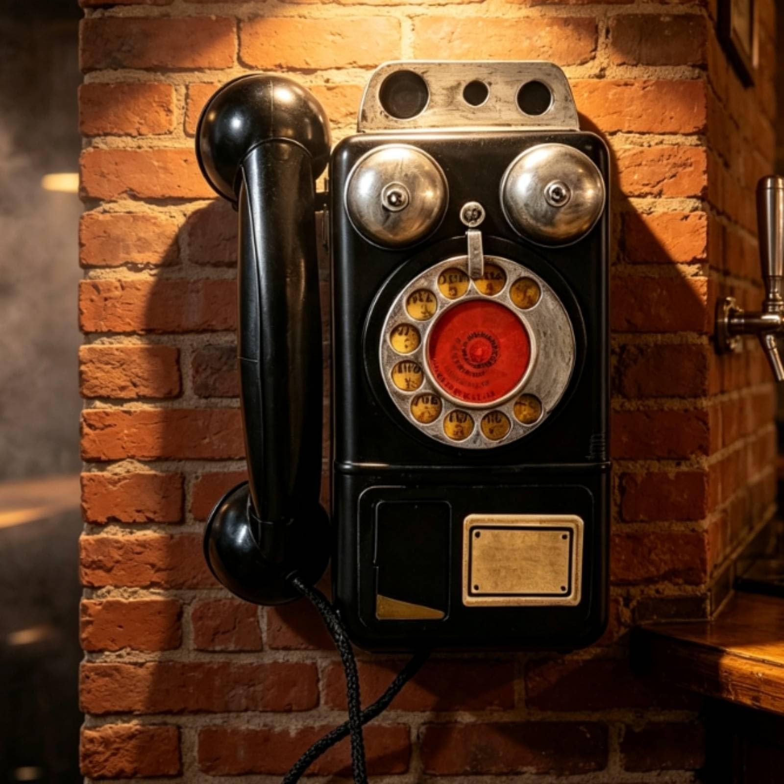 Teléfono Vintage Pared Clásico Teléfono Pared Antiguo Compacto para Pubs
