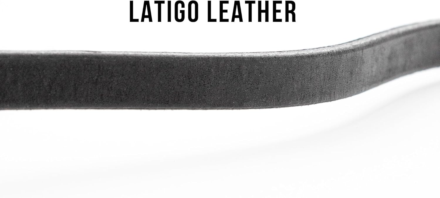 Leerburg 2' by 3/8" Leather Obedience/Drag Leash - Black w/Stainless Steel Hardware