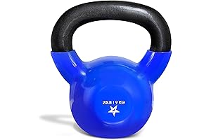Yes4All 20lbs Kettlebell – Vinyl Coated for Durable Full-Body Workout Equipment