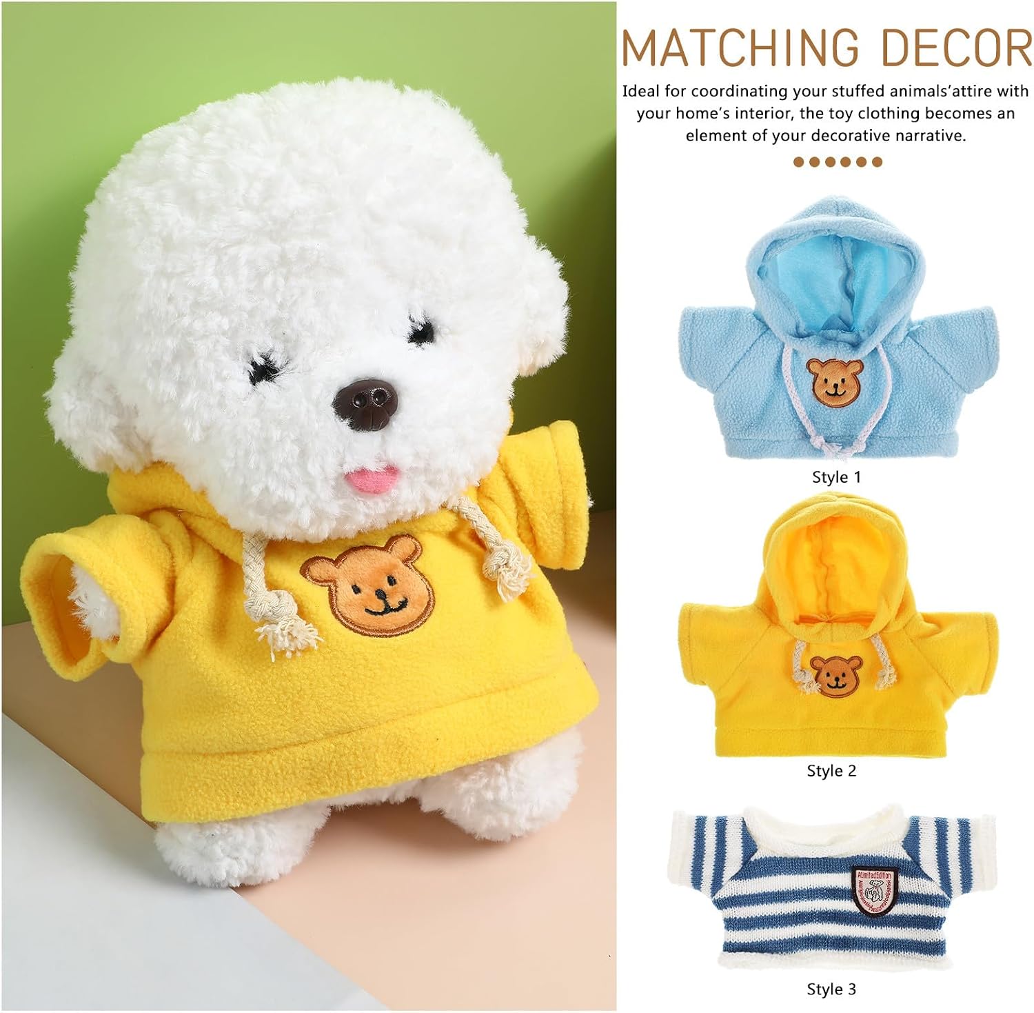 Gatuida 3pcs Bear Clothes Outfit Fit 15.8 Inch Bears Stuffed Animal Clothes Mini Sweater Hoodie Cute Stuffed Animal Outfit Clothing Small Plush Doll Costume image 3