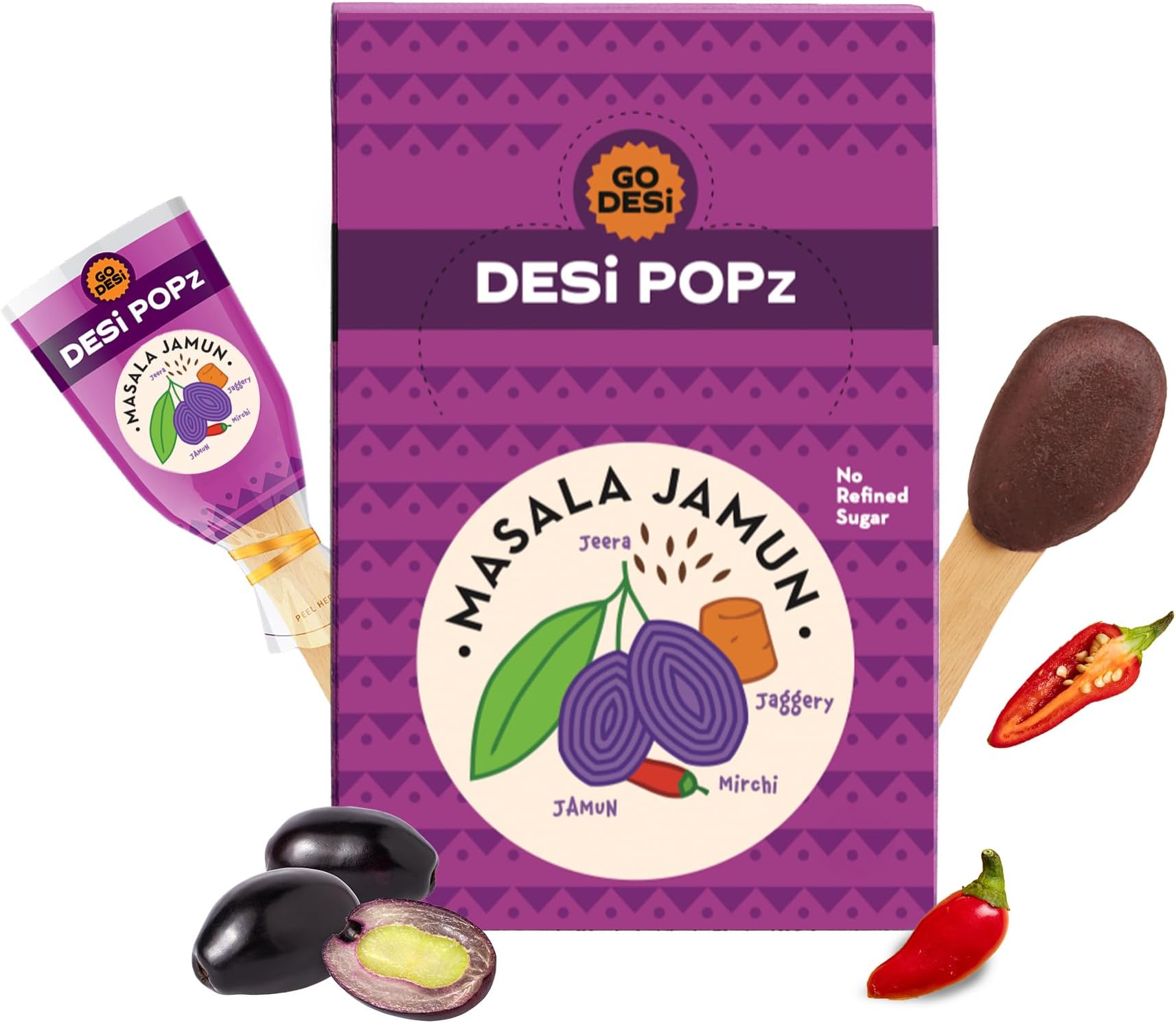GO DESi Fruit Snacks | 40 Pieces | Masala Jamun | Java Plum | Lollipop | Candy | Desi Pops | Healthy Snacks | Indian Blackberry
