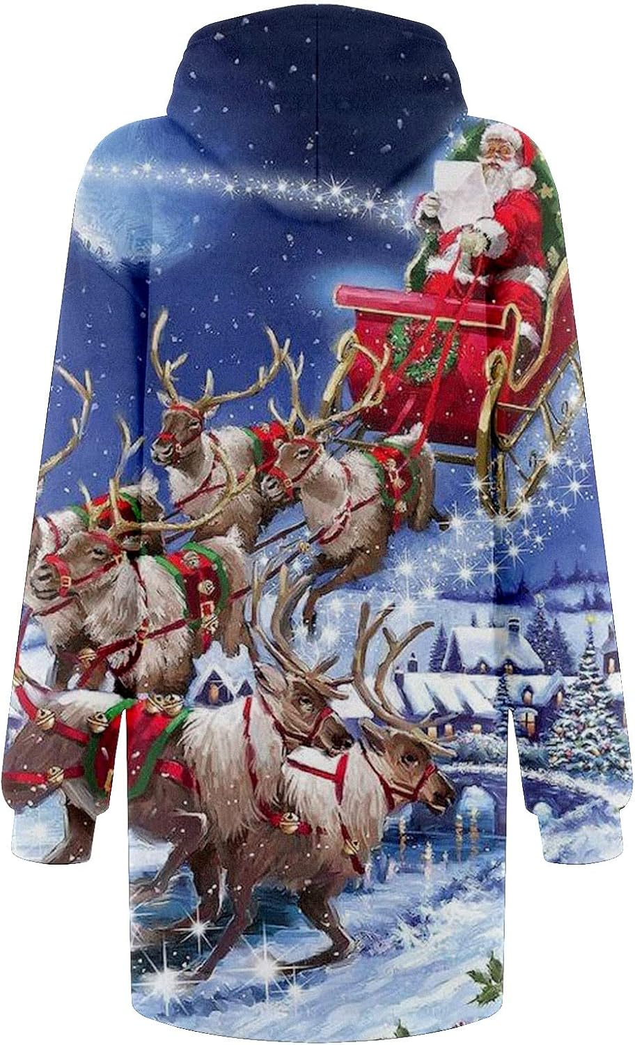 JJHAEVDY  Women Christmas Hoodies Dress Long Sleeve Hooded Tunic Oversized Sweatshirt Pockets Pullover Jumper : Sports & Outdoors