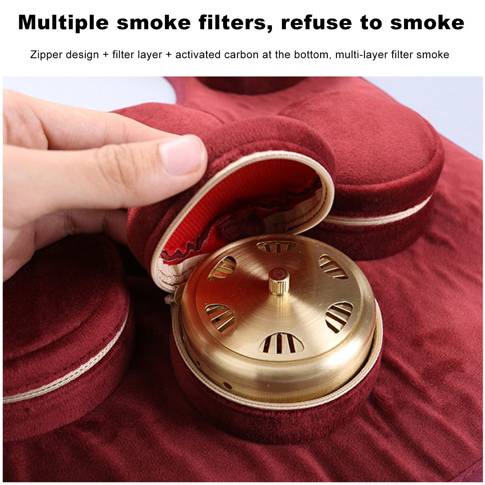 NICHOY Scatola di Moxa in Rame Senza Fumo, Scatola di moxibustione in Rame, Strumento per Il Trattamento della moxibustione del Serbatoio in Rame del purificatore(D