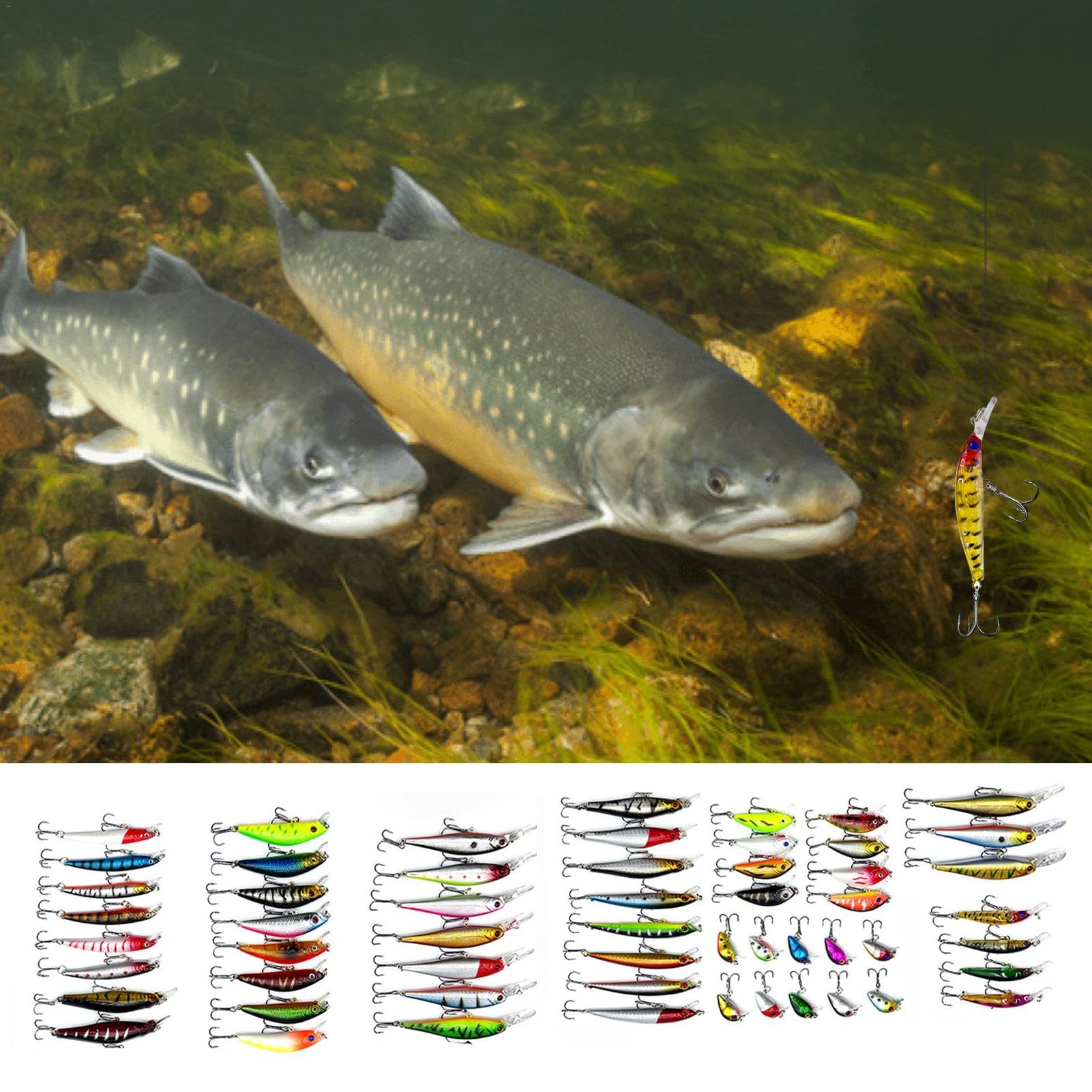 Set 56 Esche Da Pesca Cenpek - Esche Nuoto Realistiche Per Acqua Dolce Set 56 Esche Da Pesca Cenpek - Esche Nuoto Realistiche Per Acqua Dolce