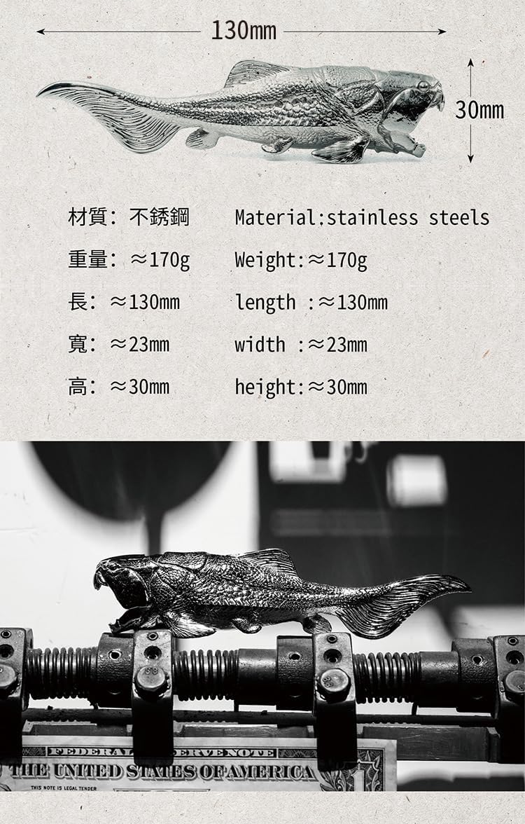 Creative Dunkleosteus Bottle Opener Stainless Steel Creative Fish Auspicious Fun Beer Bottle Opener Bottle Opener Ornaments