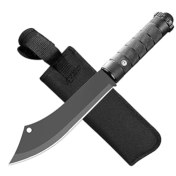 Kitchen Meat Cutting Knife with Protective Sheath | Stainless Steel Heavy Duty Chopping Knife for Meat, Fish & Vegetables | Ergonomic Non-Slip Handle