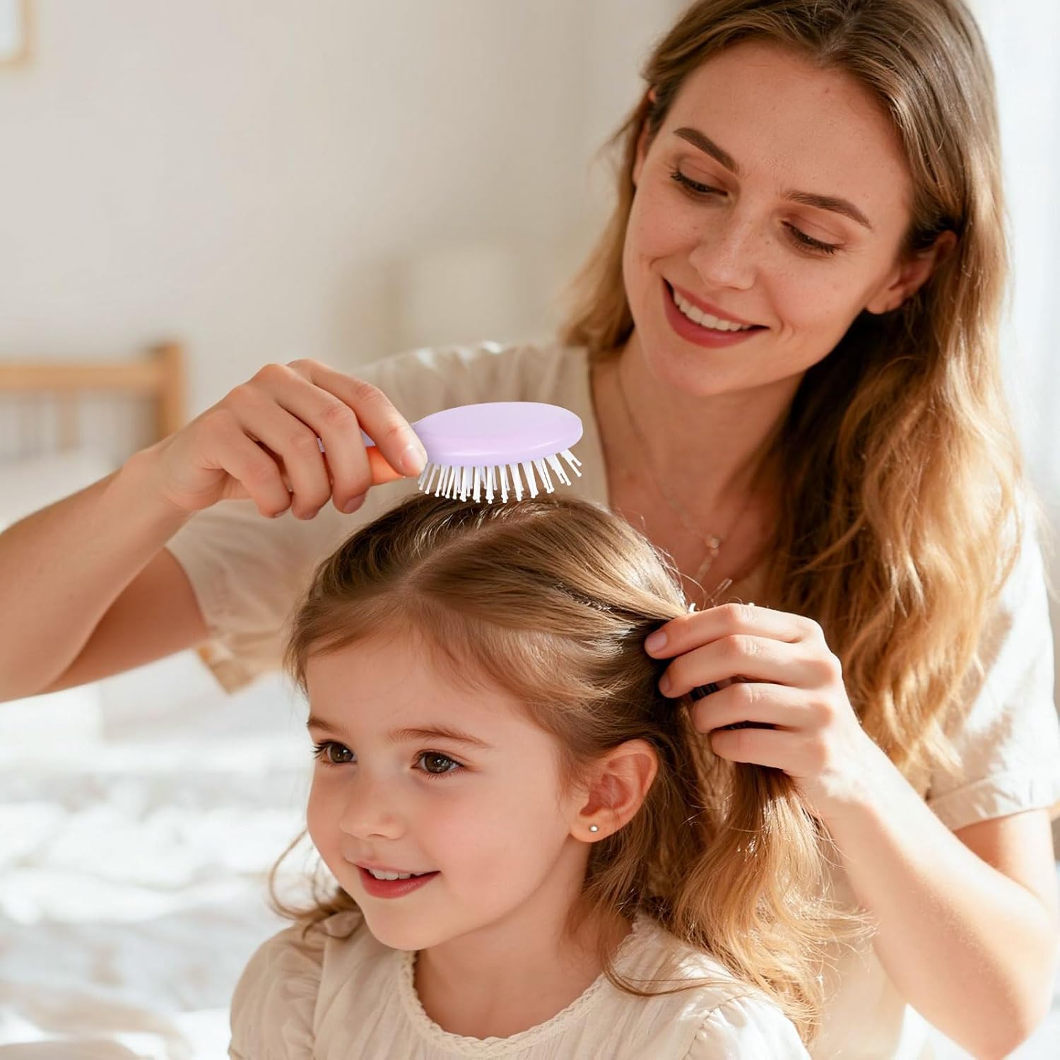 Mini Hair Brush Set 50-Pack - Travel Detangling Brushes for All Hair Types, Portable Pocket-Size Combs with Scalp Massage, Colorful Gift Set for Women