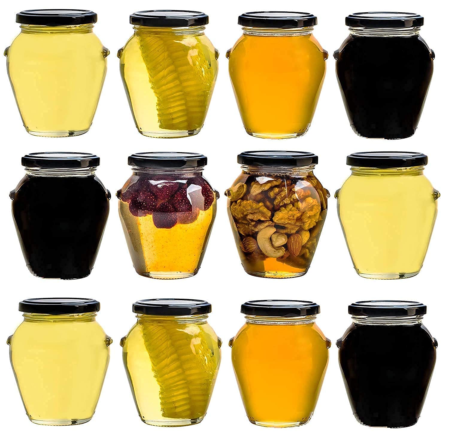 CARTVILLA Round Transparent Glass jar,Matka jar, Food Container, Kitchen Storing Tool with Leak Proof and airtight Black lide (550ML) (B097775ZSQ) Amazon Price History, Amazon Price Tracker