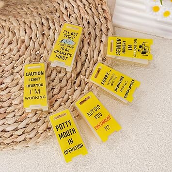 Funny Office Gifts Humorous Sticky Note Holders-6 Pack Note Clips with Hilarious Messages Perfect for Office Desks, Coworker Gifts, Work Accessories