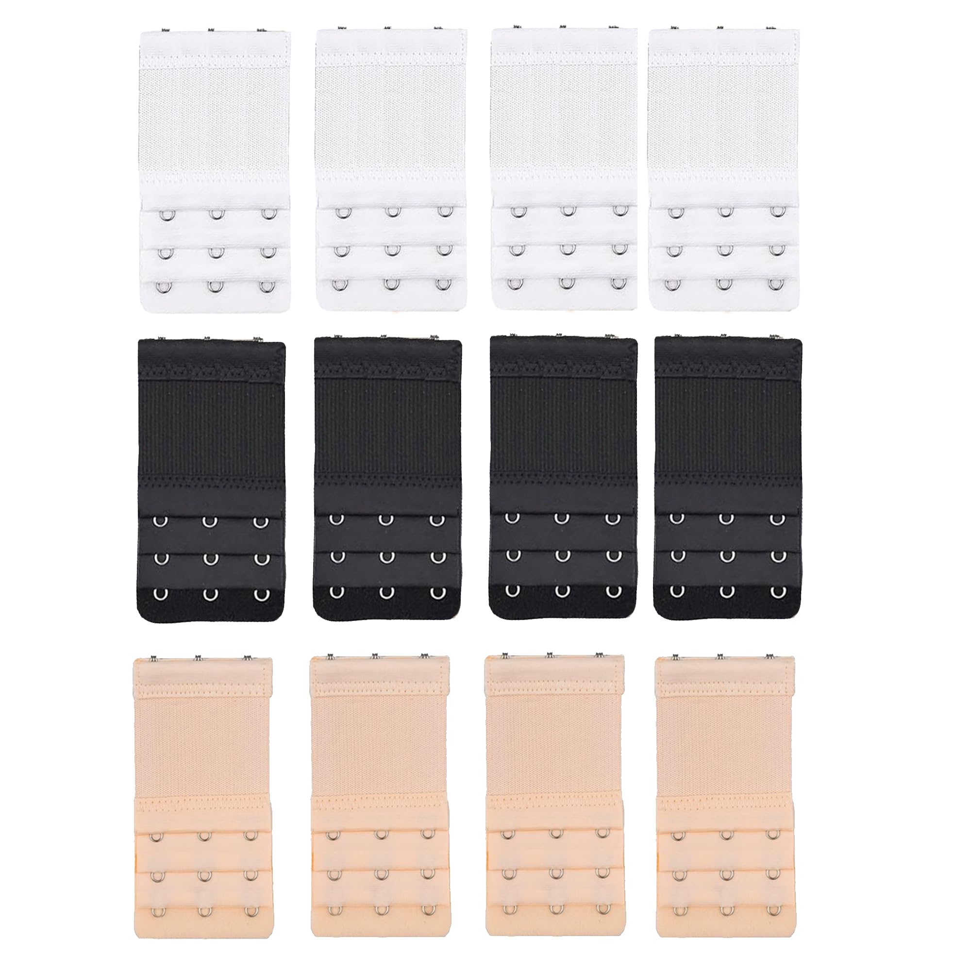prime cart Women's Bra Extenders Soft Comfortable Stretchy Bra Extension Plus Size Elastic Strap Band Extender for Women Hook Bra Strap Extender Bra Extenders (12 PIECES (3 HOOK 3 RAW), MIX)-picture-30