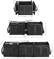 Vista 5 de HAOKAY Organizador duradero para maletero de automóvil con bolsa térmica de aislamiento premium, organizador de almacenamiento de maletero plegable